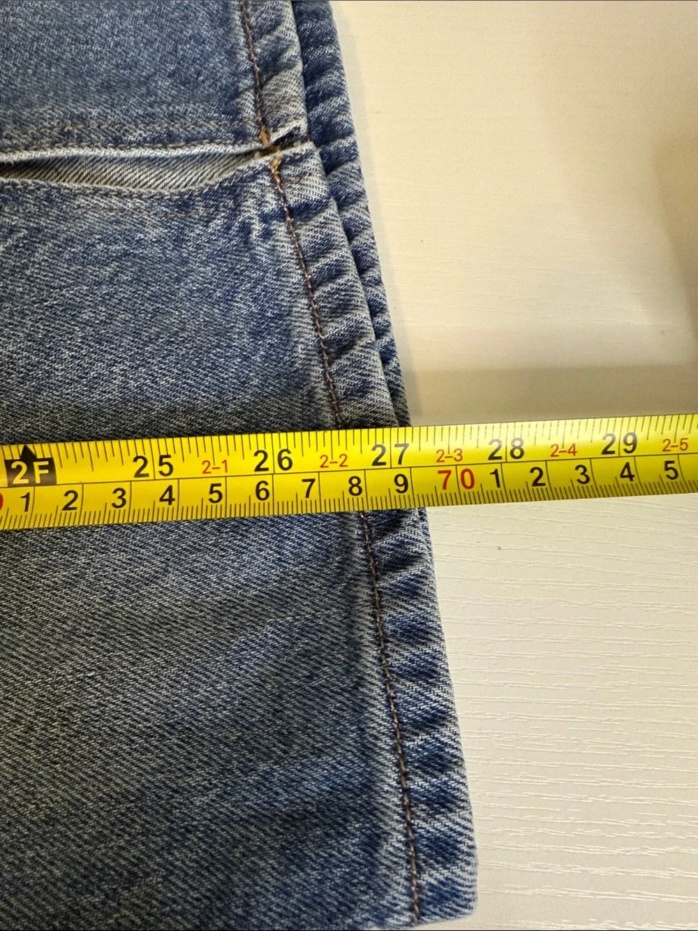 Lucky Brand Light Blue Denim Jeans with Tan Leather Logo Patch
